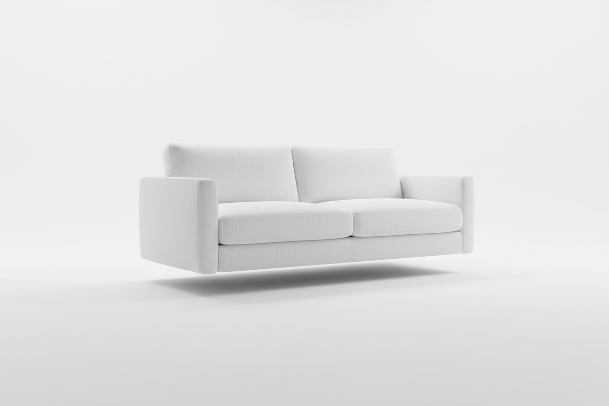 Sofa Minimaliste Premium – 3 Places – Blanc Neige
