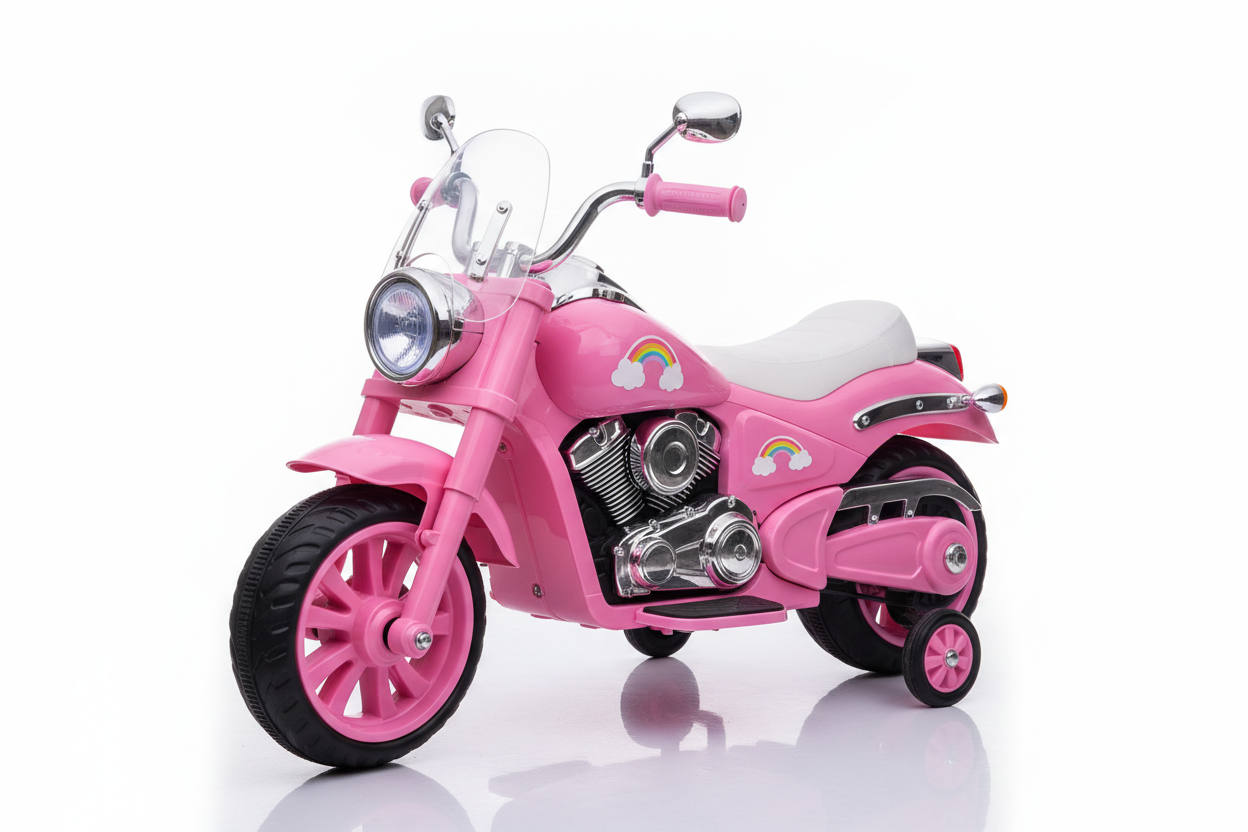 Moto électrique rose – Style Harley