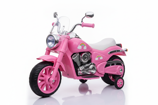 Moto électrique rose – Style Harley