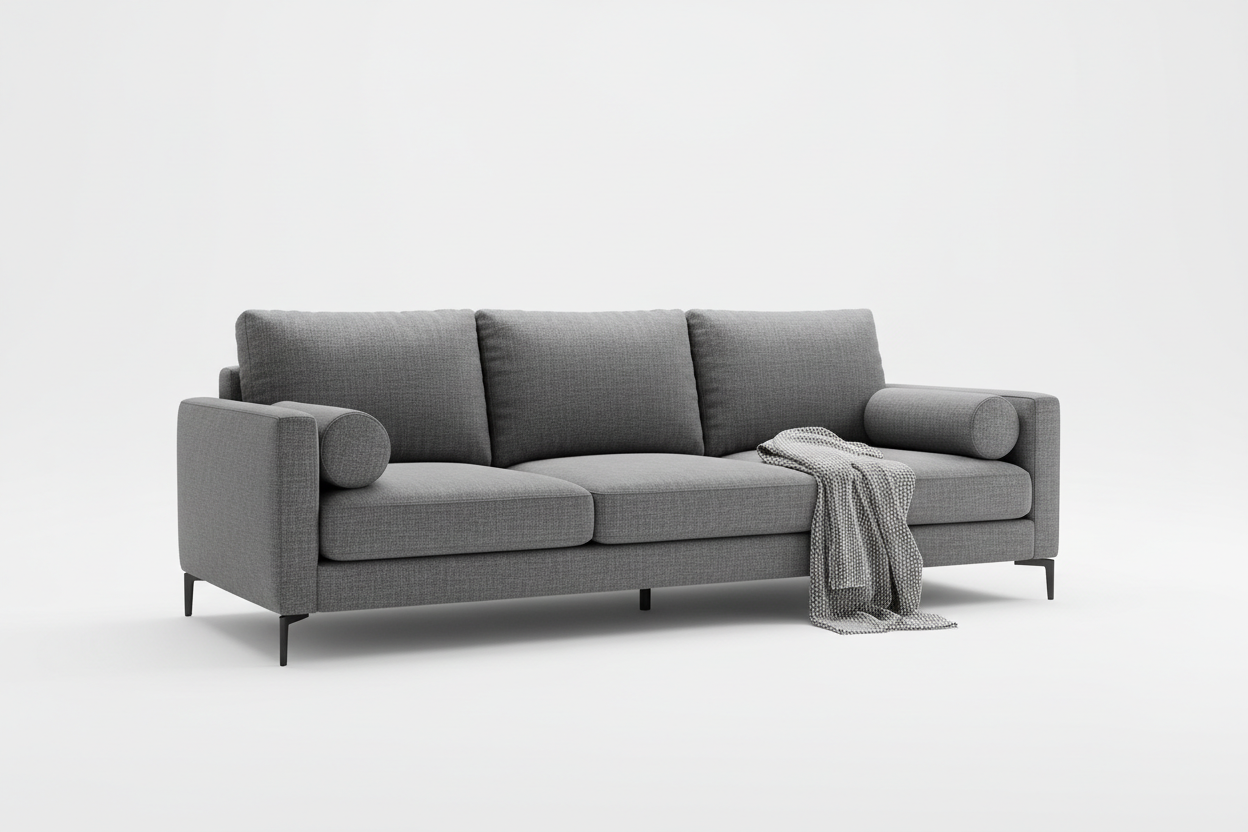 Sofa Minimaliste Premium – 3 Places – Blanc Neige